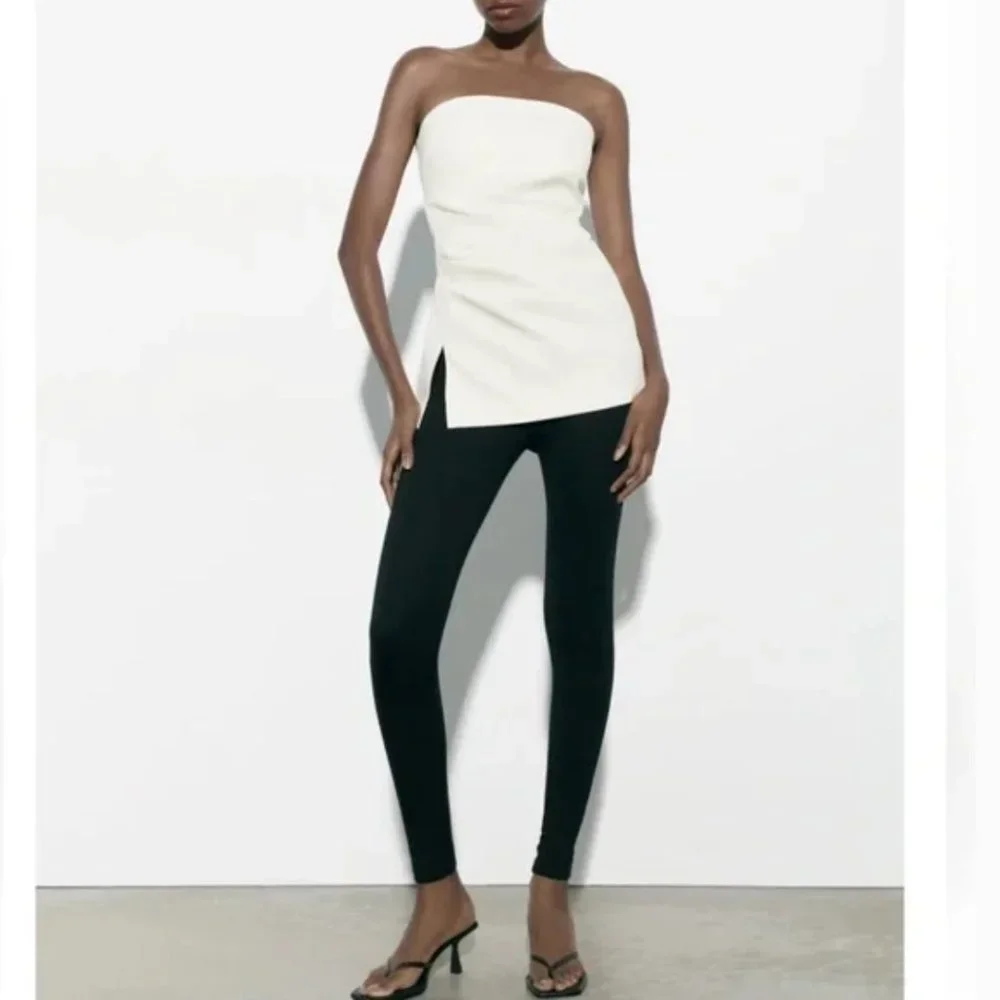 NWT Zara strapless top ecru - Picture 2 of 9